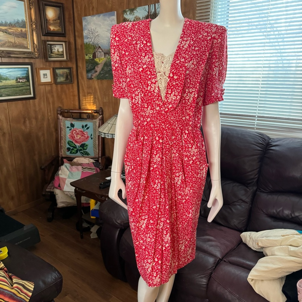 Vintage Karin Stevens Floral Cottagecore 90’s Dress